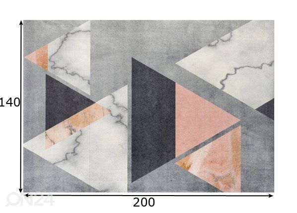 Matto Velvet Marble 140x200 cm mitat