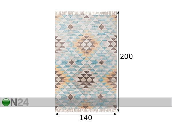 Matto Vintage Check Kelim 140x200cm mitat