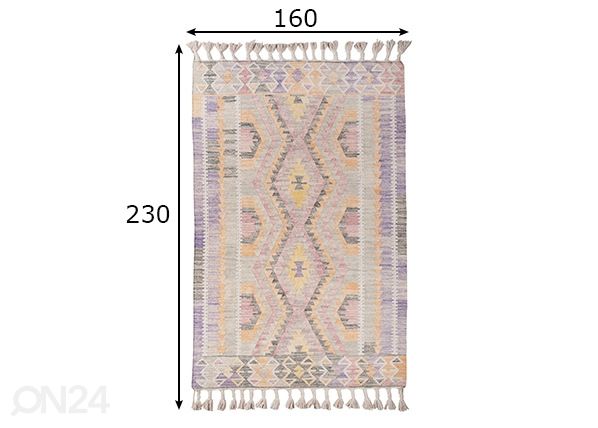 Matto VINTAGE CLACCIC KELIM 160x230cm mitat