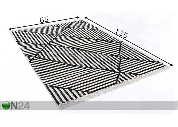 Matto Vintage CrissCross 65x135cm mitat