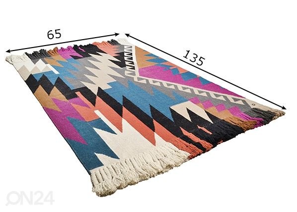 Matto Vintage Funcky Kelim 65x135cm mitat