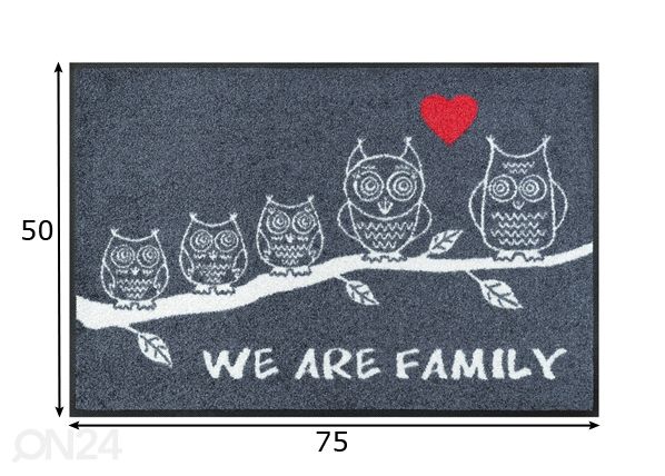 Matto WE ARE FAMILY 50x75 cm mitat