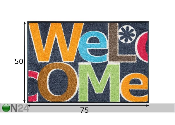 Matto WELCOME LETTERS 50x75 cm mitat