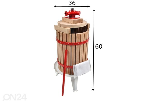 Mehupuristin 18 l suodatinpussilla mitat