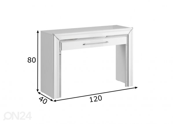 Meikkipöytä 120 cm mitat