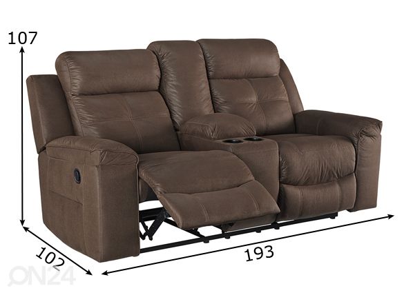 Mekanismisohva Jesolo recliner 2-istuttava mitat