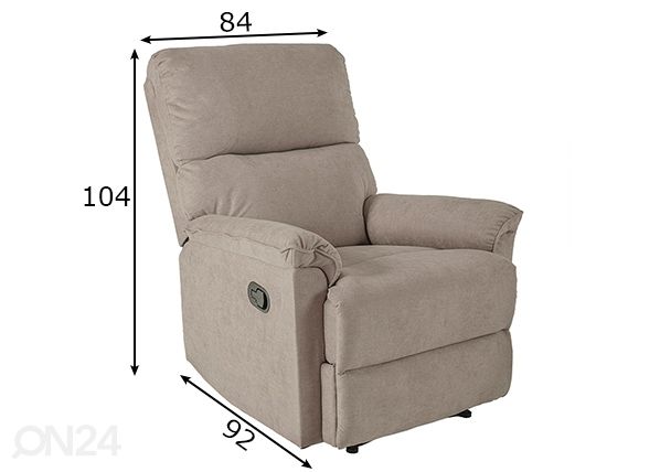 Mekanismituoli Gustav Recliner mitat