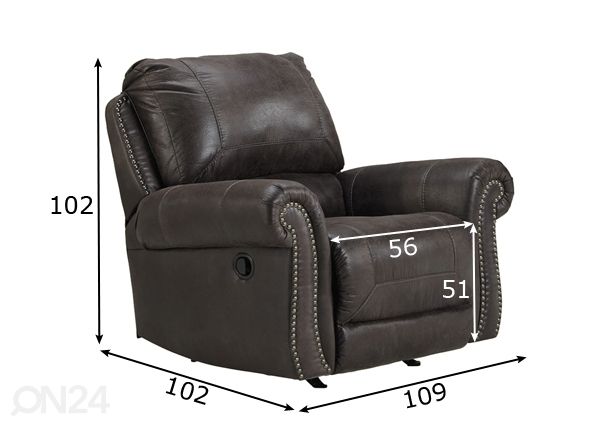 Mekanismituoli recliner mitat