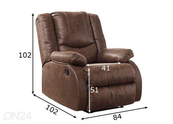 Mekanismituoli recliner mitat