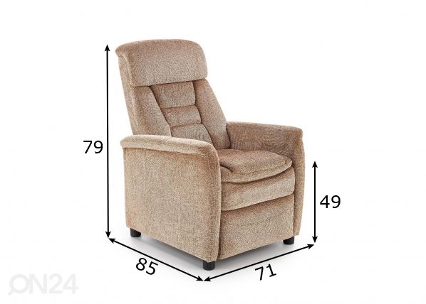Mekanismituoli Recliner mitat
