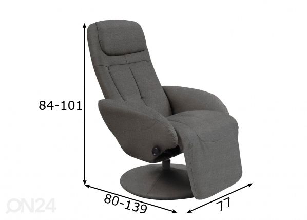 Mekanismituoli Recliner mitat