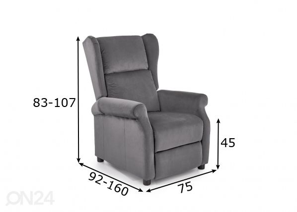 Mekanismituoli Recliner mitat