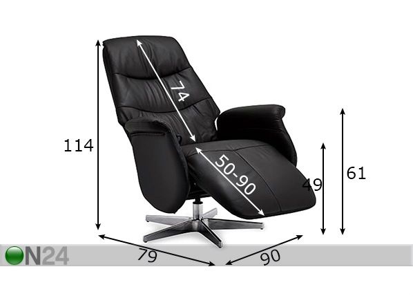 Mekanismituoli recliner Delta mitat