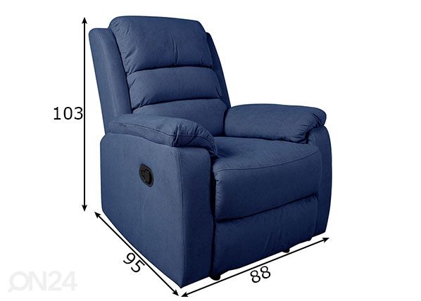 Mekanismituoli Recliner Manuel mitat