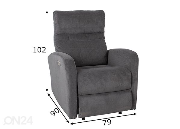 Mekanismituoli Sahara Recliner mitat
