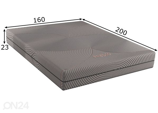 Memory Foam patja 160x200 cm mitat