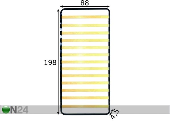 Metallikehyksinen sängynpohja 90x200 cm mitat