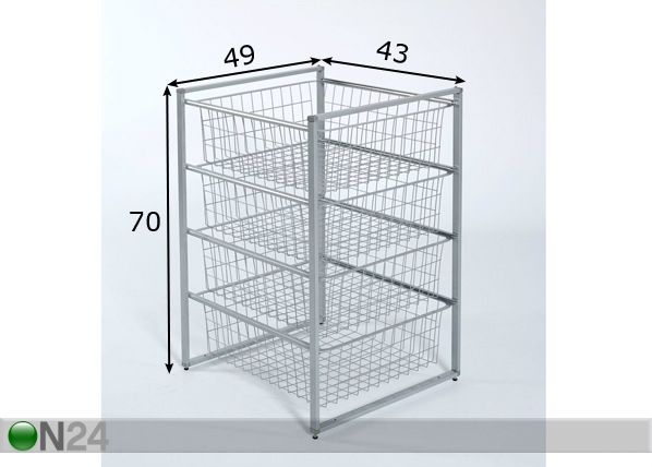 Metallikorit, 4 kpl mitat