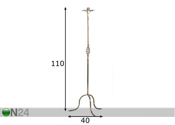 Metallinen kynttilänjalka 110 cm mitat