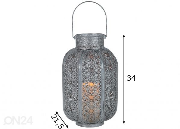 Metallinen LED lyhty AGADIR mitat