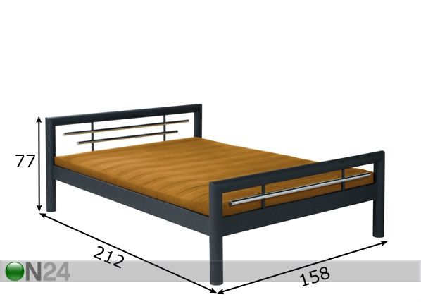 Metallisänky SONJA 140x200 cm mitat