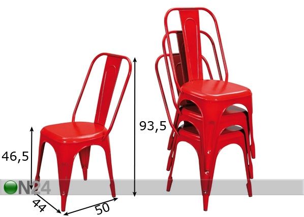 Metallituolit AIX, 4 kpl mitat