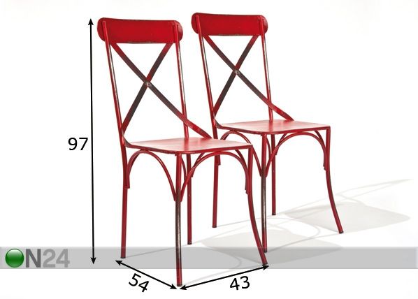 Metallituolit BISTRO, 2 kpl mitat