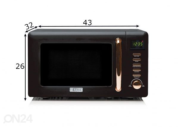 Mikroaaltouuni Haden 20 L, musta mitat