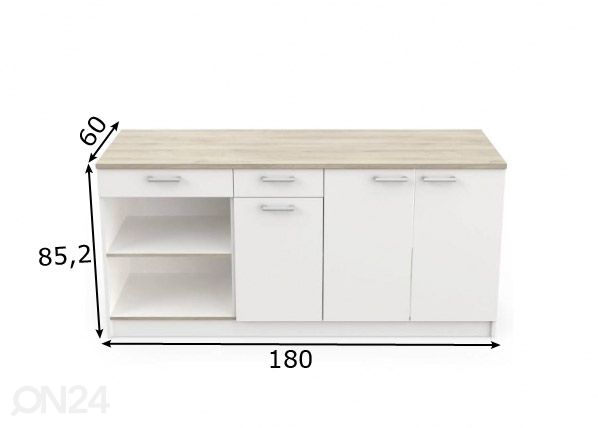 Minikeittiö / keittiökaappi Cooking 180 cm mitat