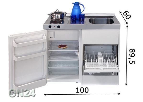 Minikeittiö MILLA MKGS 100 mitat