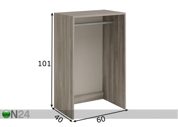 Moduuli vaatetangolla EASY DRESS 60 cm mitat