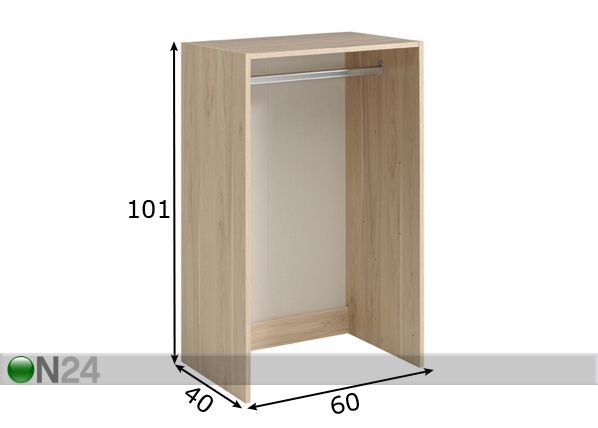 Moduuli vaatetangolla EASY DRESS 60 cm mitat