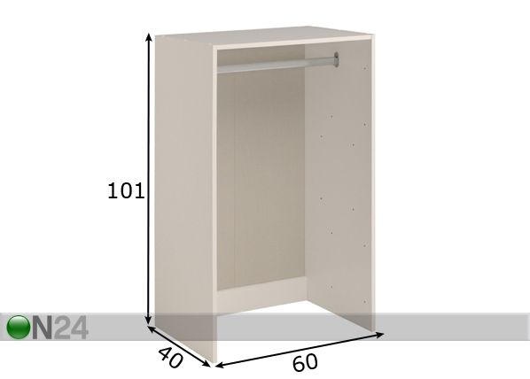 Moduuli vaatetangolla EASY DRESS 60 cm mitat