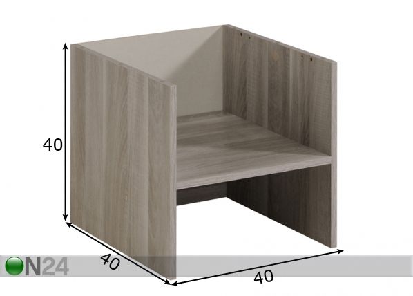 Moduulihylly EASY DRESS 40 cm mitat