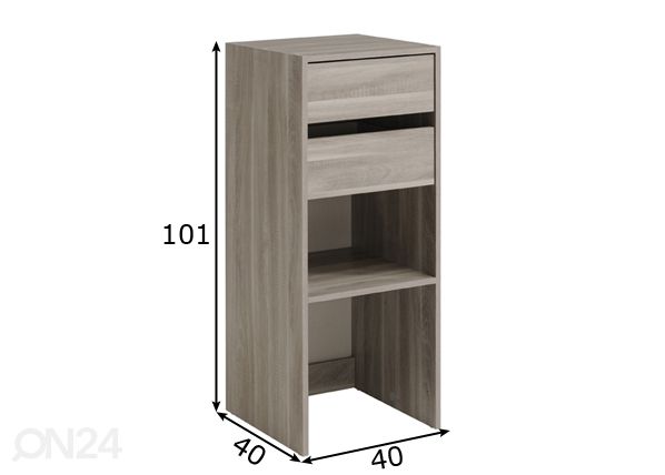 Moduulihylly laatikoilla EASY DRESS 40 cm mitat