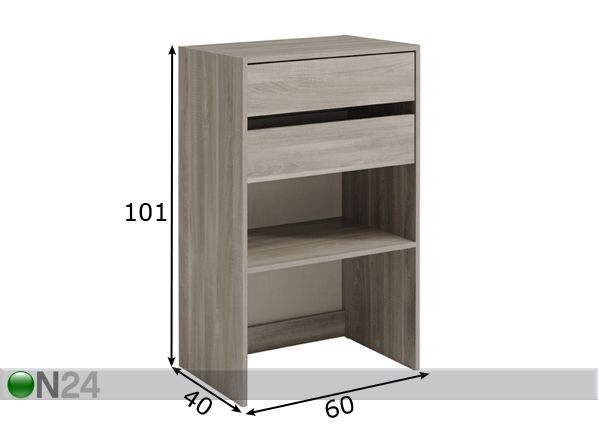 Moduulihylly laatikoilla EASY DRESS 60 cm mitat
