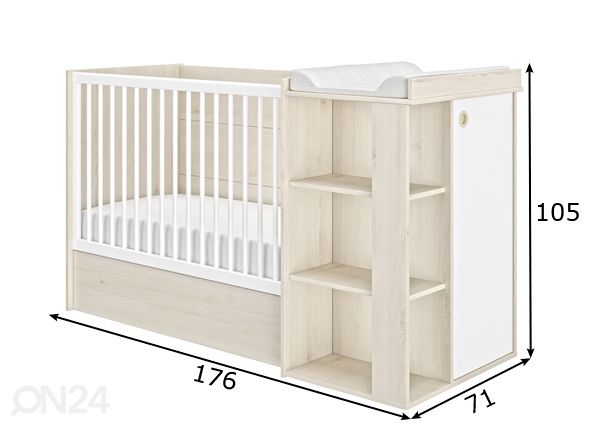 Monitoiminen pinnasänky Romeo 60x120 cm mitat