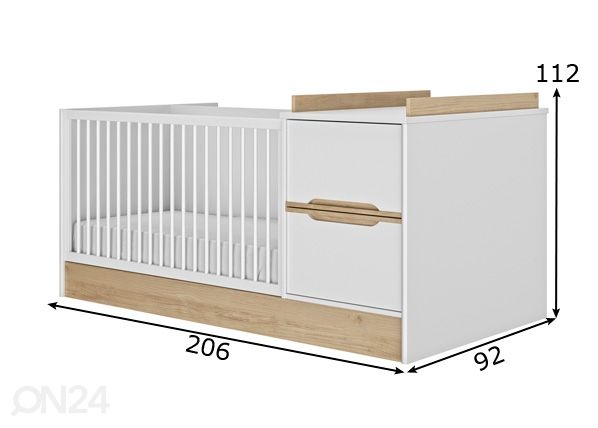 Monitoimisänky Celeste 70x140 cm mitat