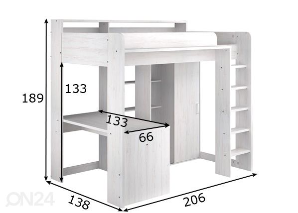 Monitoimisänky Higher 90x200 cm mitat
