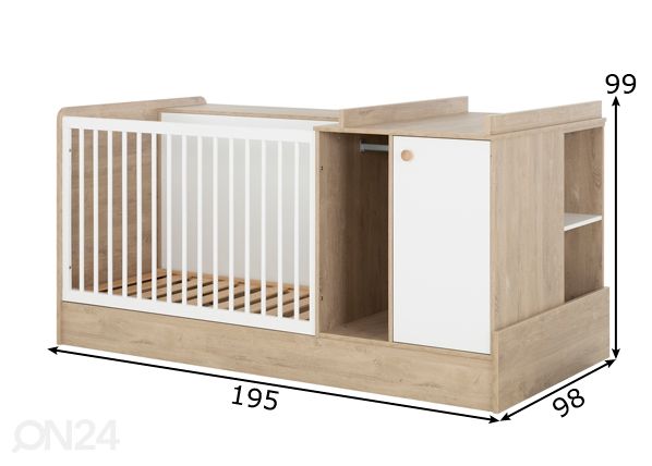 Monitoimisänky Noam 60x120 cm mitat