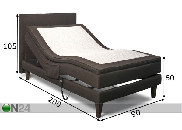 Moottorisänky HYPNOS MARS 90x200 cm mitat