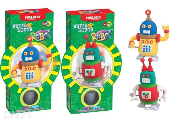 Muovailuvaha SUPER DOUGH NERO ROBOTTI, 2 kpl