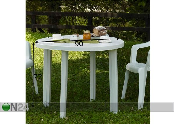 Muovinen puutarhapöytä TONDO Ø 90 cm mitat