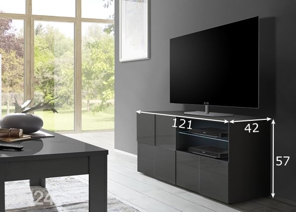 Musta TV-taso Dama 121 cm mitat