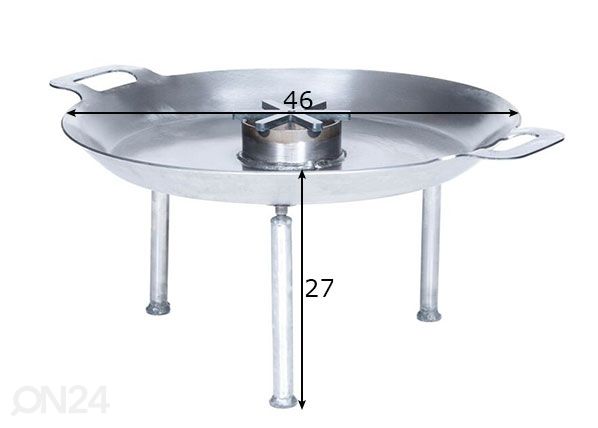 Muurinpohjapannu Wild Chef Ø 46 cm mitat