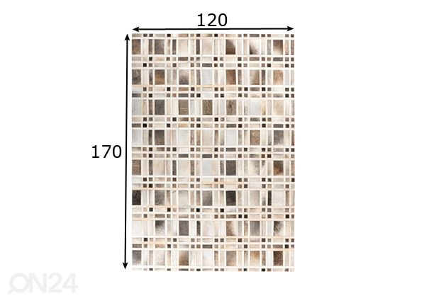 Nahkamatto 120x170 cm mitat