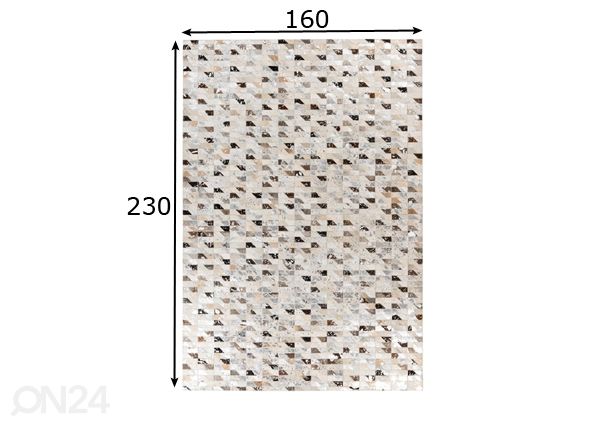Nahkamatto 160x230 cm mitat