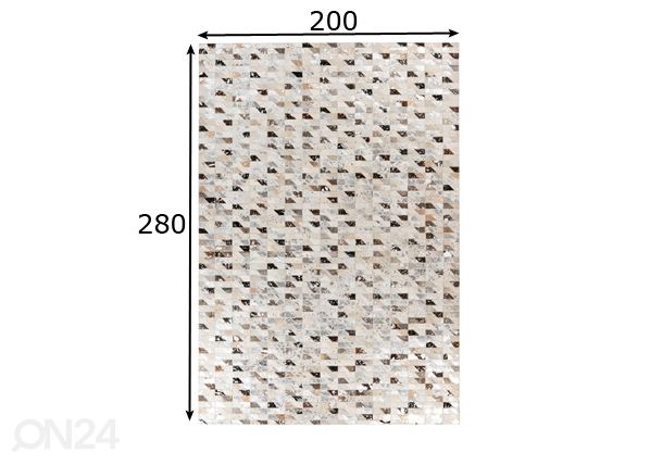 Nahkamatto 200x280 cm mitat