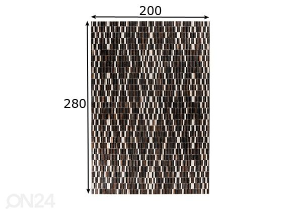 Nahkamatto 200x280 cm mitat