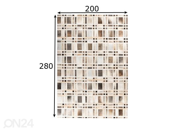 Nahkamatto 200x280 cm mitat